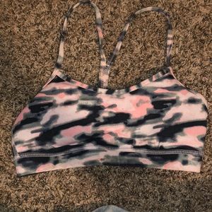 Pink and black lululemon sports bra